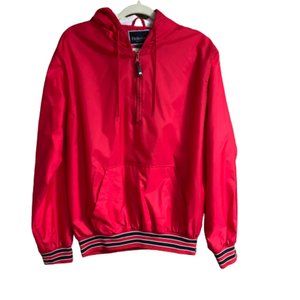NWT Men's Holloway Red Medium Half Zip Hooded Windbreaker Pullover Jacket